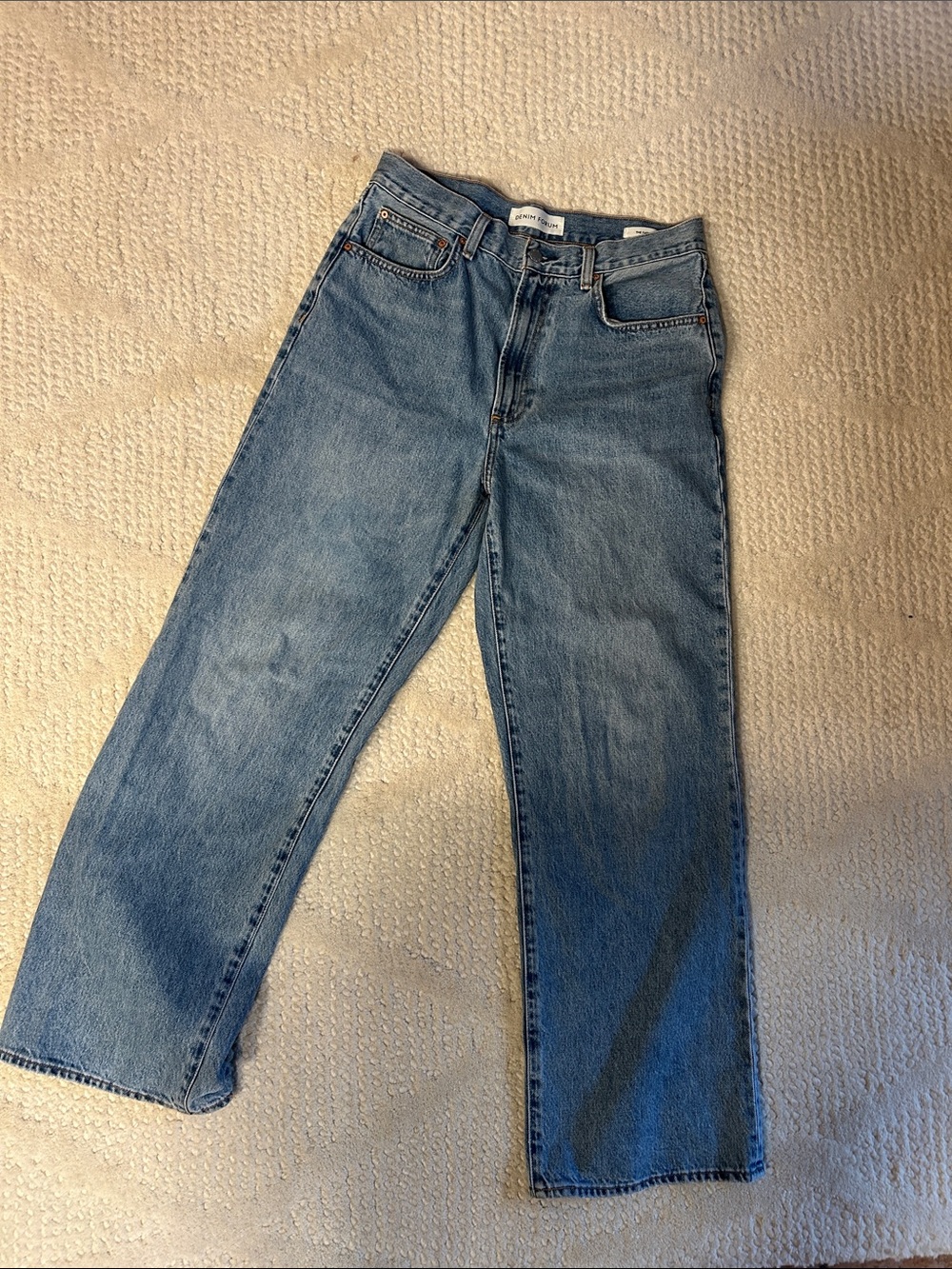 Denim Forum The Farrah Hi-Rise Wide Jean - 7 Yrs Bleu Taboo